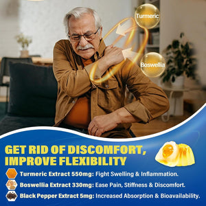 Sugar Free Glucosamine Chondroitin MSM Filled Gummies 3100Mg - Joint Support Supplement - 60Cts