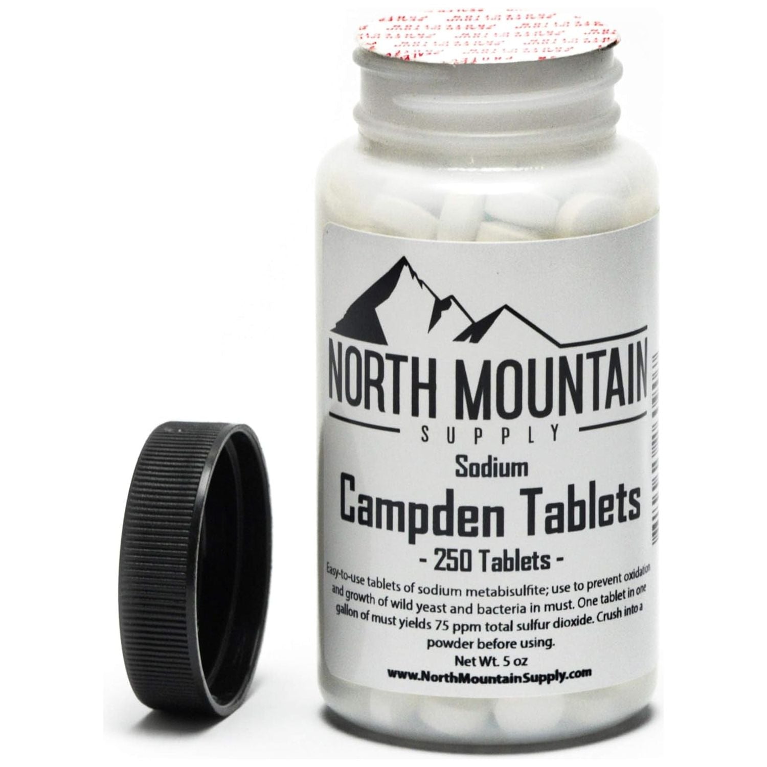North Mountain Supply Campden Tablets (Sodium Metabisulfite) - 250 Tablets - 5 Ounce Jar