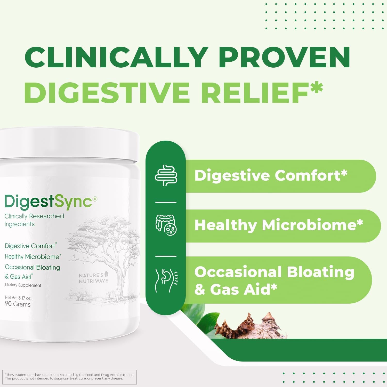 Digestsync Digestion Supplement for Gut Health - Natural Powder for Digestive Support, Bloating Relief 1 Month Supply