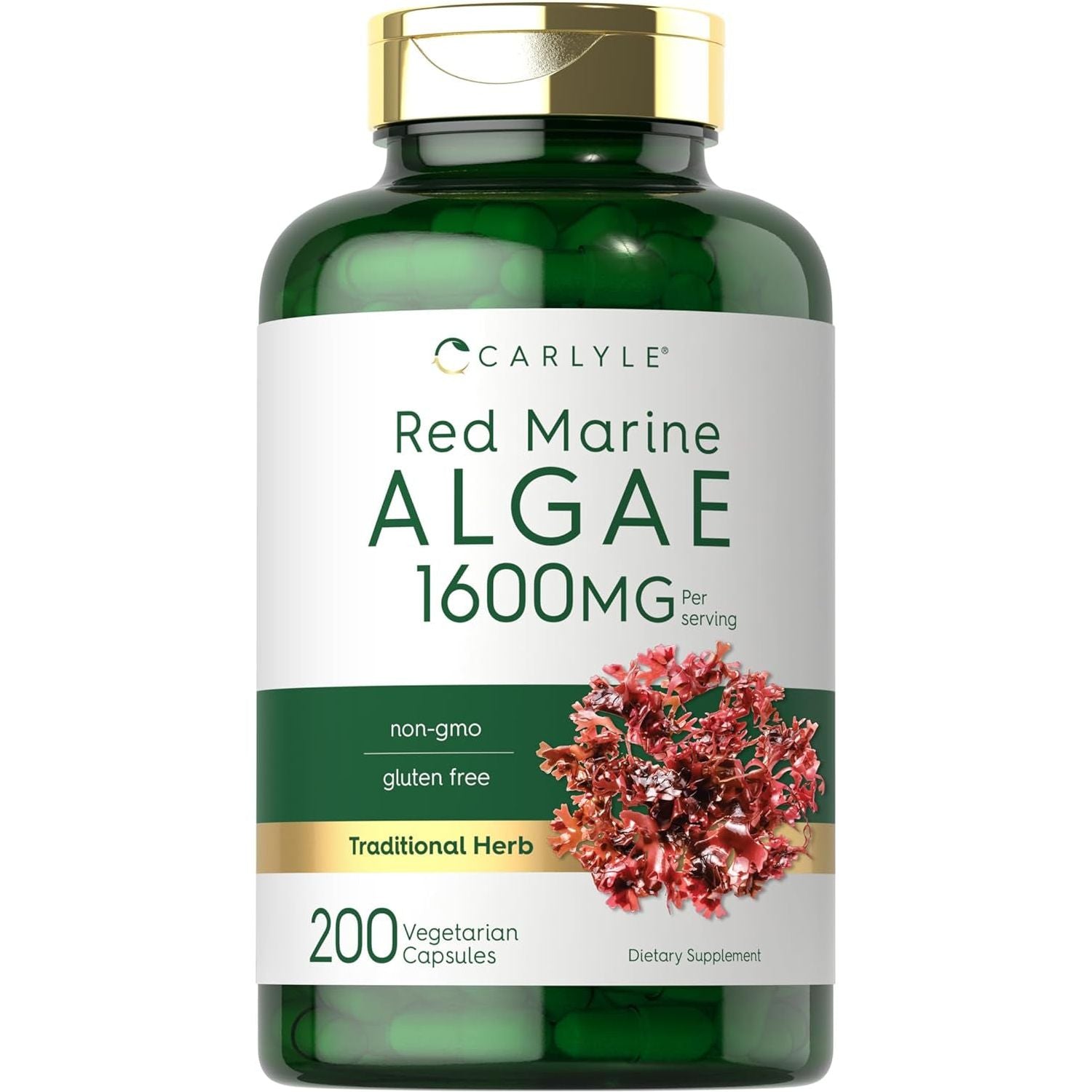 Carlyle Red Marine Algae 1600Mg | 200 Capsules | Vegetarian Supplement