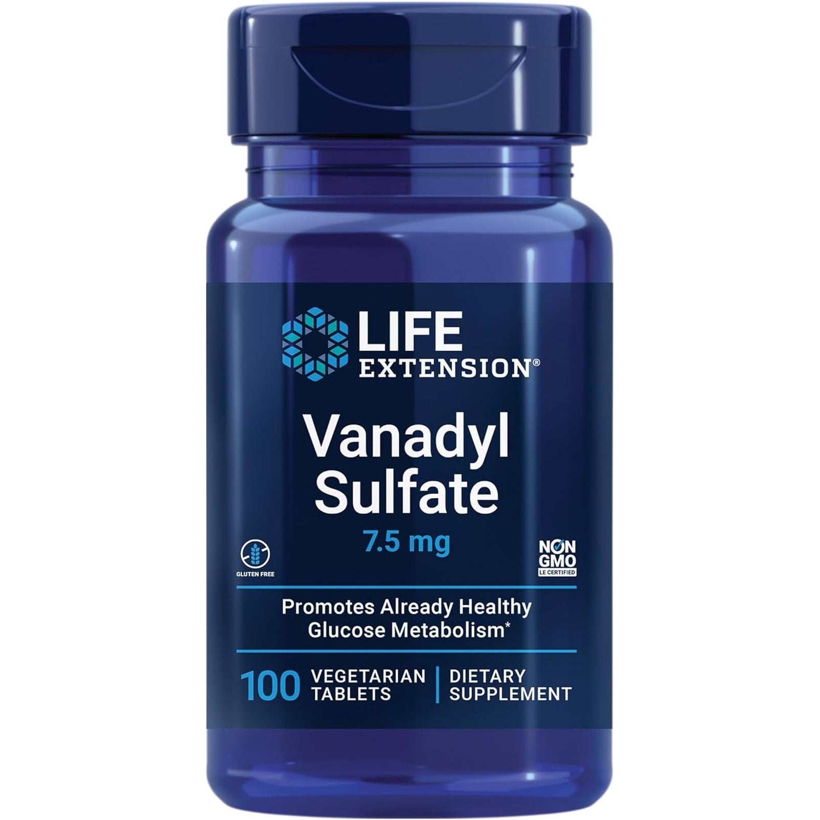 Life Extension Vanadyl Sulfate, Trace Mineral, Vanadium, Healthy Glycemic Balance, 100 Tablets