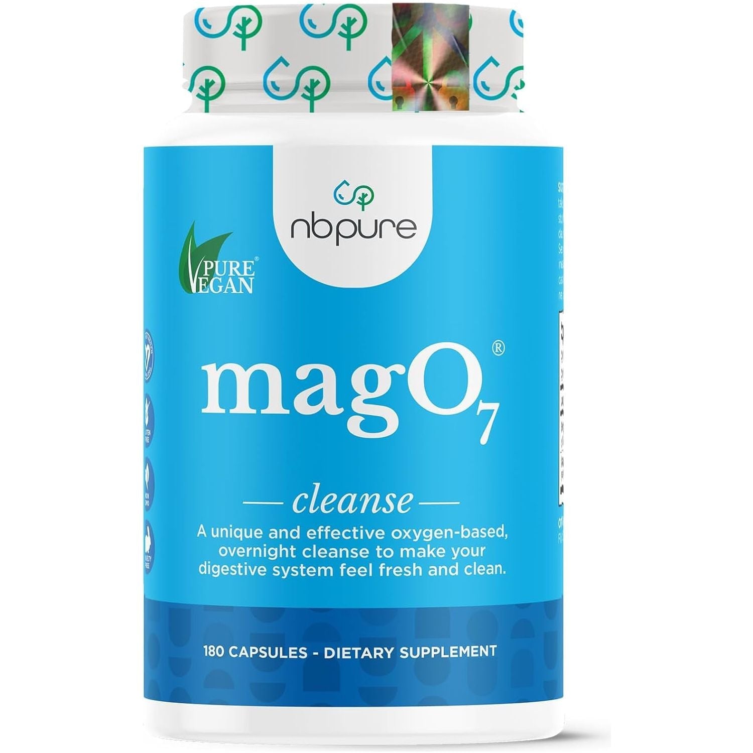 Nbpure Mago7 - Natural Colon Cleanse & Detox - Occasional Constipation Relief, Stool Softening, & Bloating Support 180 Capsules