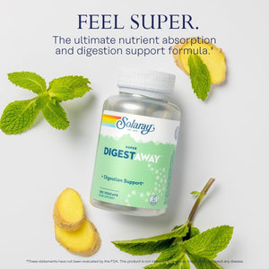 SOLARAY Super Digestaway Digestive Enzymes - Digestion & Nutrient Absorption Support - Lab Verified - 180 Vegcaps
