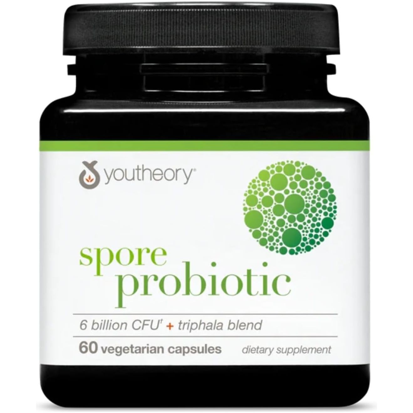 Youtheory Spore Probiotic - 6 Billion CFU - Probiotic Digestive Supplement* - Resists Stomach Acid Breakdown* - 60 Vegetarian Capsules
