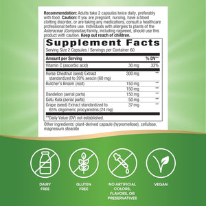 Nature'S Way Leg Veins, Supports Healthy Leg Vein Strength*, 120 Vegan Capsules