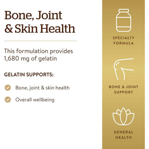 Solgar Gelatin 1680 Mg - Supports Bone, Joint & Skin Health - Gluten Free, Dairy Free - 83 Servings
