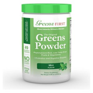 Greens First Original Greens Powder - 49 Superfoods - Organic Fruits & Veggies - Antioxidant Smoothie (Mint, 30 Servings)