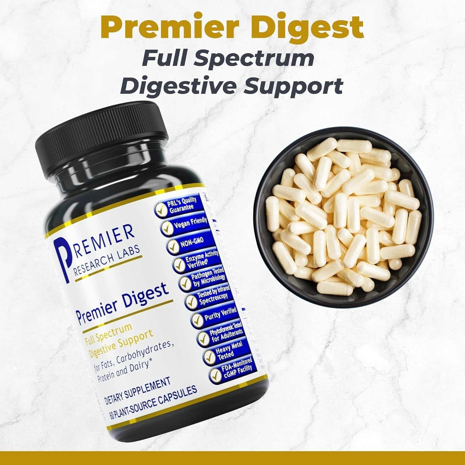 Premier Research Labs: Active Digestive Enzymes with Probiotic and Prebiotics 60 Capsules
