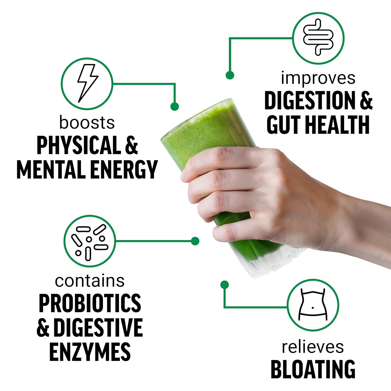FORCE FACTOR Smarter Greens Superfoods + Energy Powder to Boost Energy & Support Digestion 30 Servings