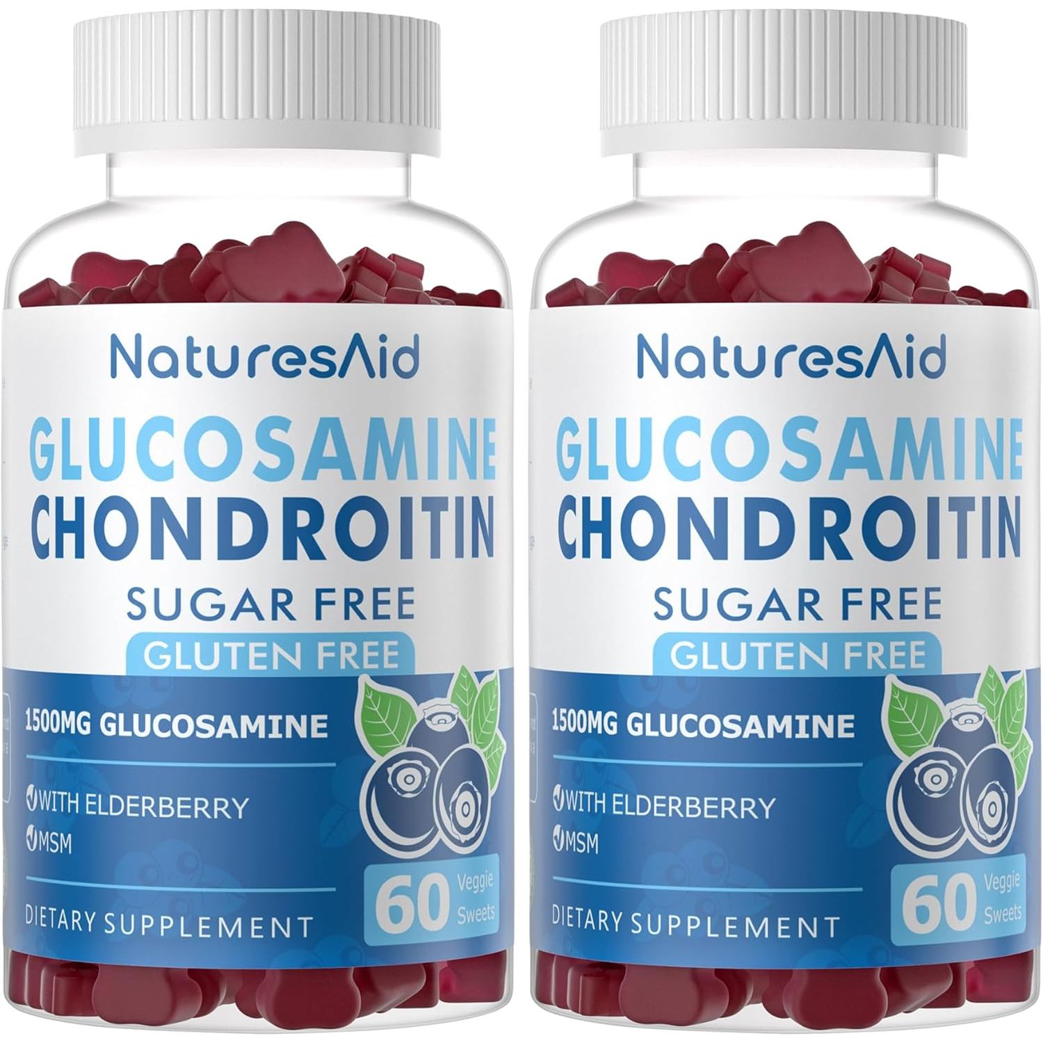 Glucosamine Chondroitin Gummies with MSM, Boswellia Turmeric & Hyaluronic Acid, Extra Strength Joint Support Supplement (2 PACK, 120 Count)