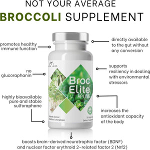 Mara Labs Broc Elite plus | Broccoli Supplement W/Stabilized Sulforaphane Extract | 30 Vegetable Capsules