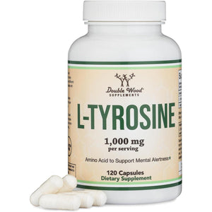 L-Tyrosine 1,000Mg per Serving, 120 Veggie Capsules (L Tyrosine Supplement for Memory, Attention, and Focus) by Double Wood.