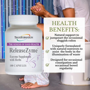 Transformation Enzymes Releasezyme Blend Supplement with Natural Herbs,Advanced Digestive Support Formula 100 Cap