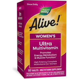 Nature'S Way Alive! Women'S Daily Ultra Multivitamin, Promotes Energy Metabolism and Muscle Function 60 Tablets.