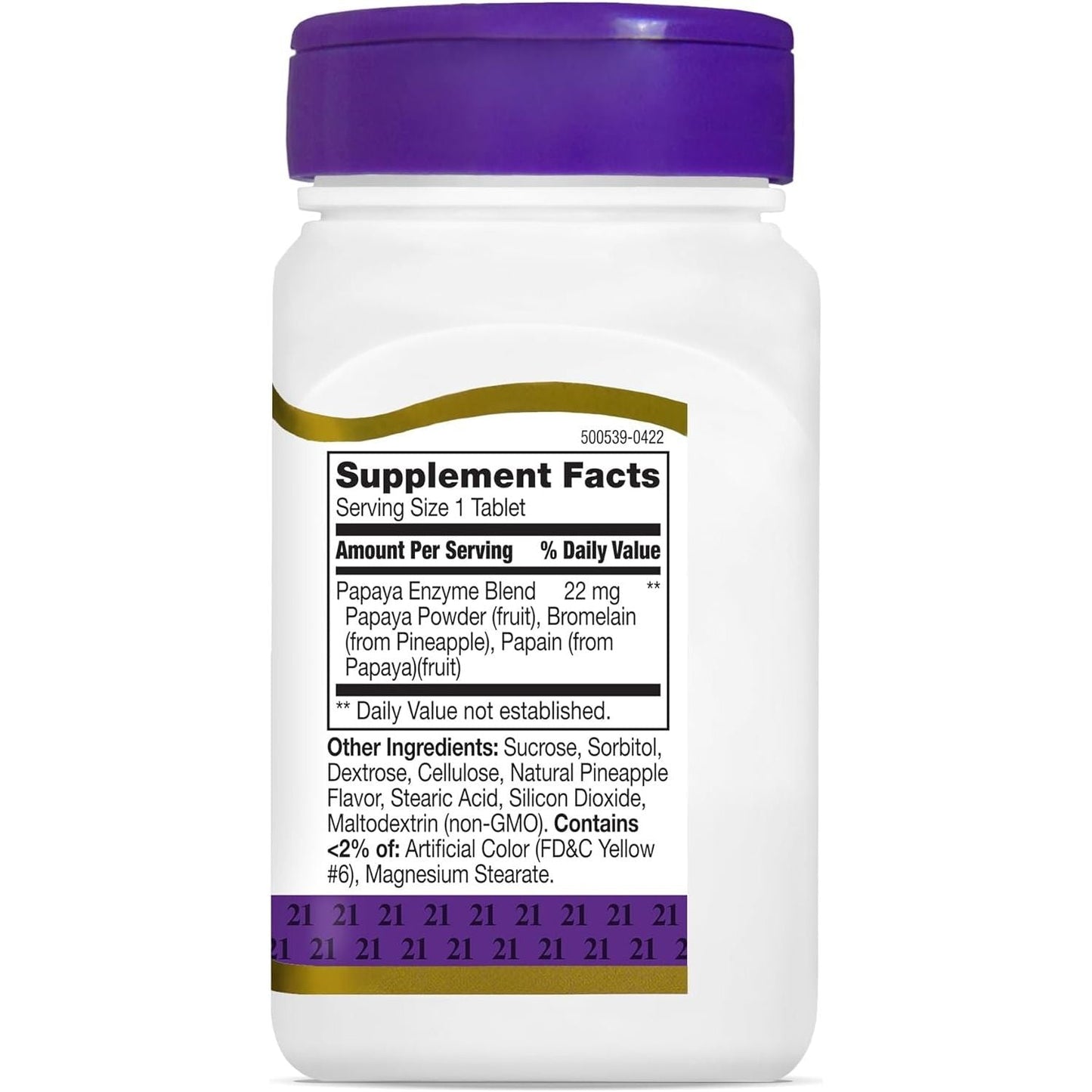 21St Century Papaya Enzyme Chewable (100 Count), Papaya & Pineapple Digestive Enzymes for Gut Health