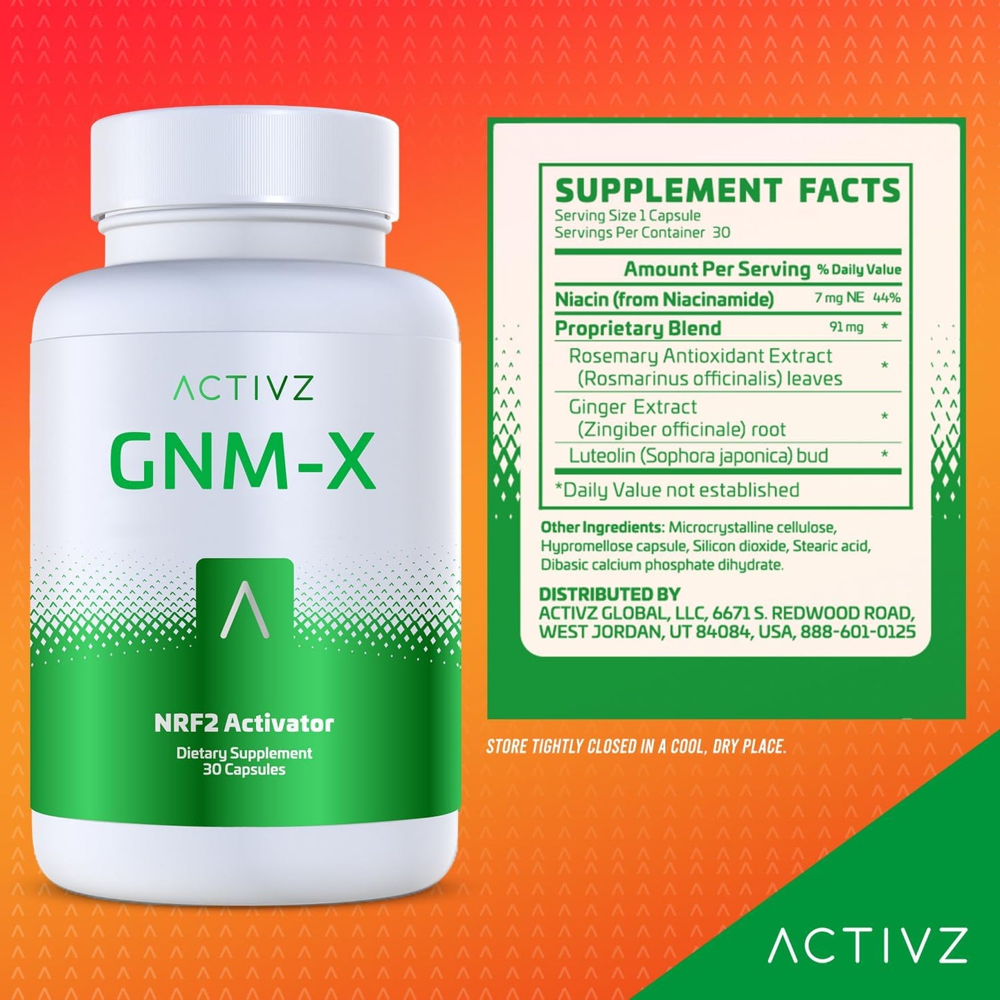 ACTIVZ GNM-X - Nrf2 Activator for Genetic Cellular Defense and Enhanced Well-Being 30 Capsules