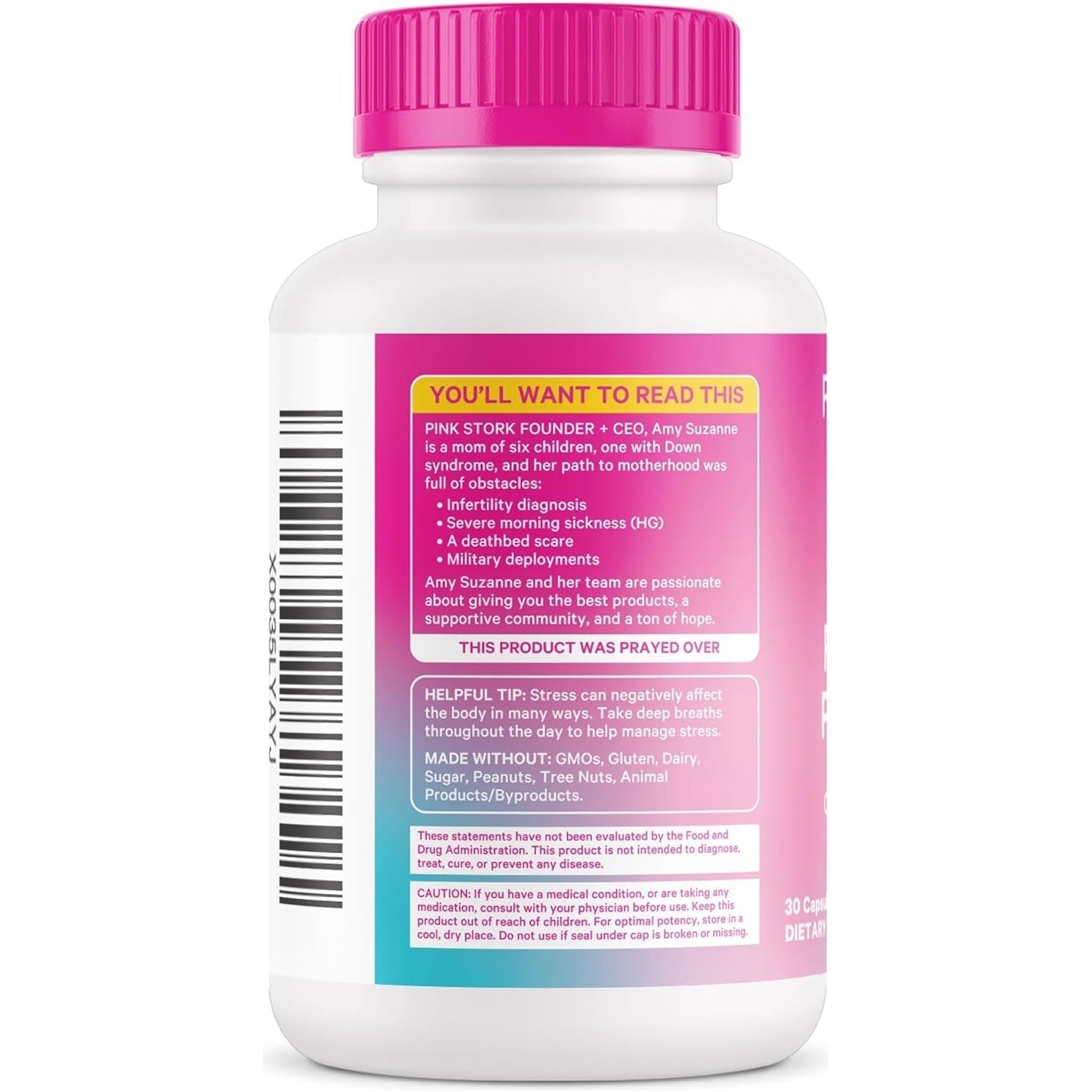 Pink Stork Women'S Probiotics for Vaginal Health - 10 Billion Cfus for Ph Balance, Urinary Tract, Gut Flora & Immune Health - 5 Strains - 30 Capsules