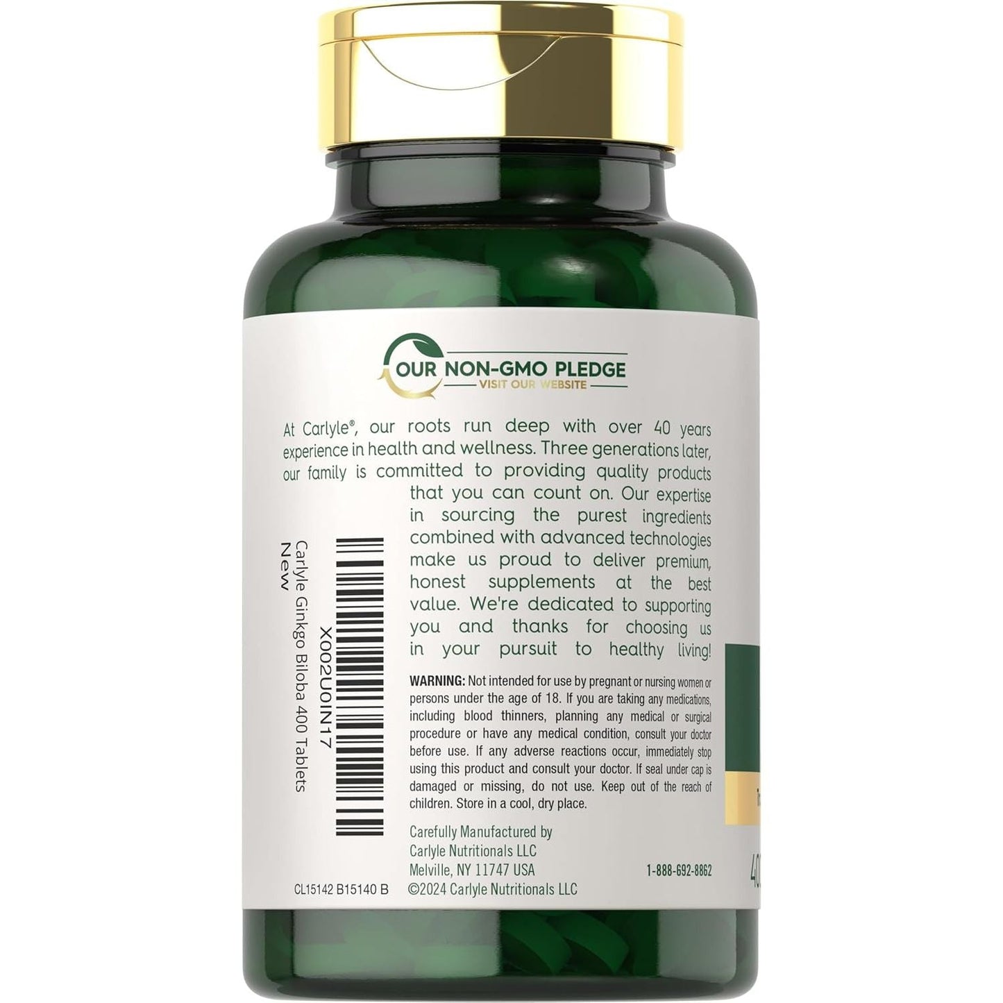 Carlyle Ginkgo Biloba 3000Mg | 400 Tablets | Non-Gmo, Gluten Free Herbal Supplement