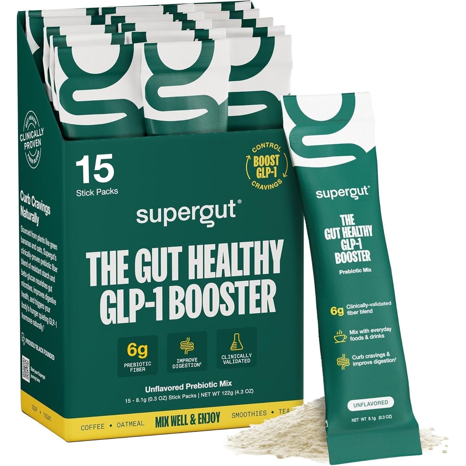 Supergut Gut Healthy GLP-1 Booster - Sugar-Free Drink Mix for Gut Health (20 Servings)
