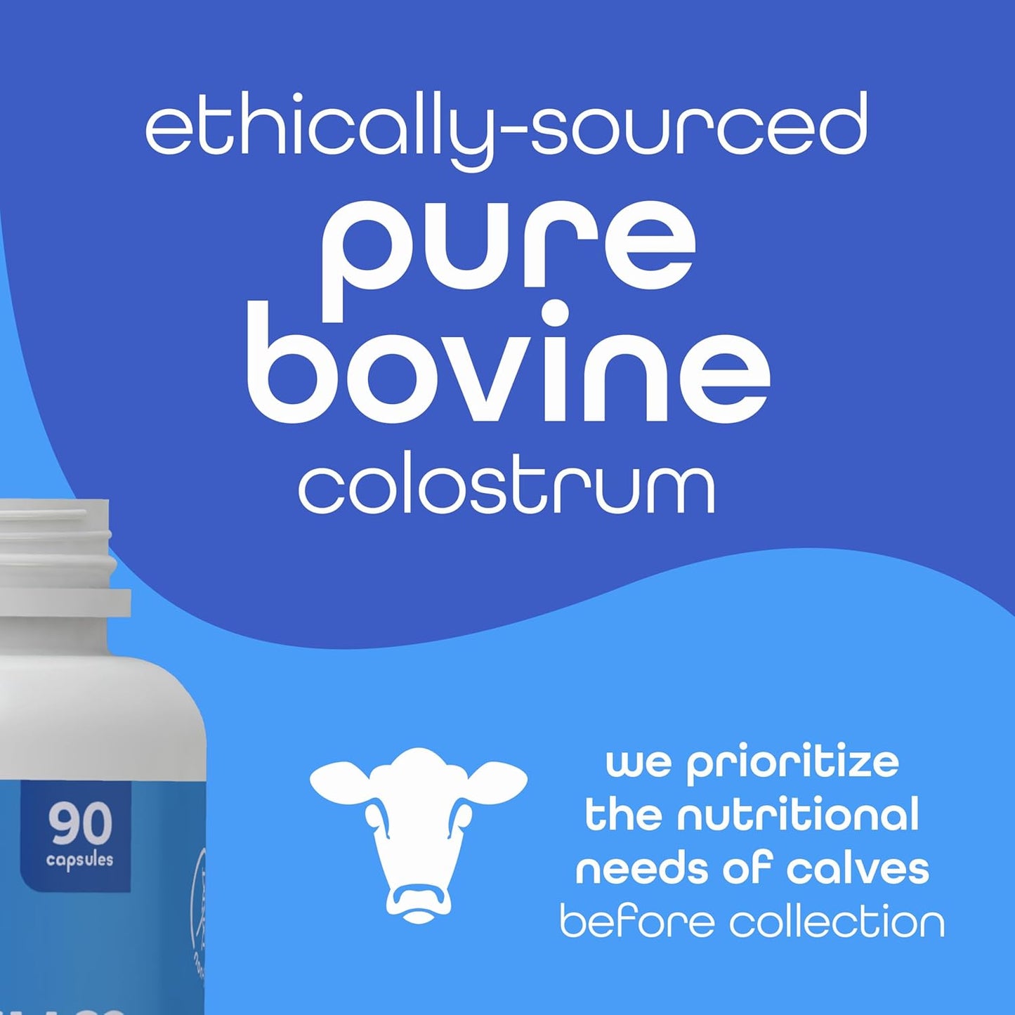 Zena Nutrition Bovine Colostrum Capsules Supplement for Gut Health, Immune & Digestive Support 90 Capsules