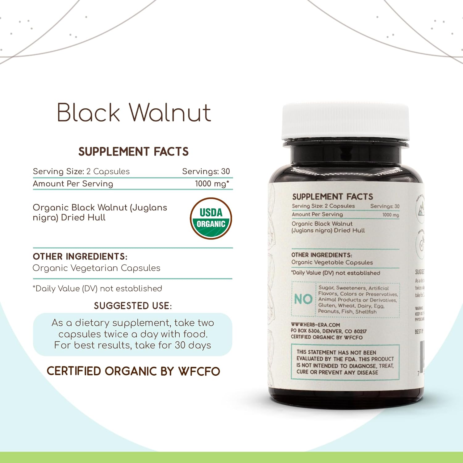 Wormwood Black Walnut Clove Capsules - Black Walnut Extract Combination for Human Health, 60 Capsules