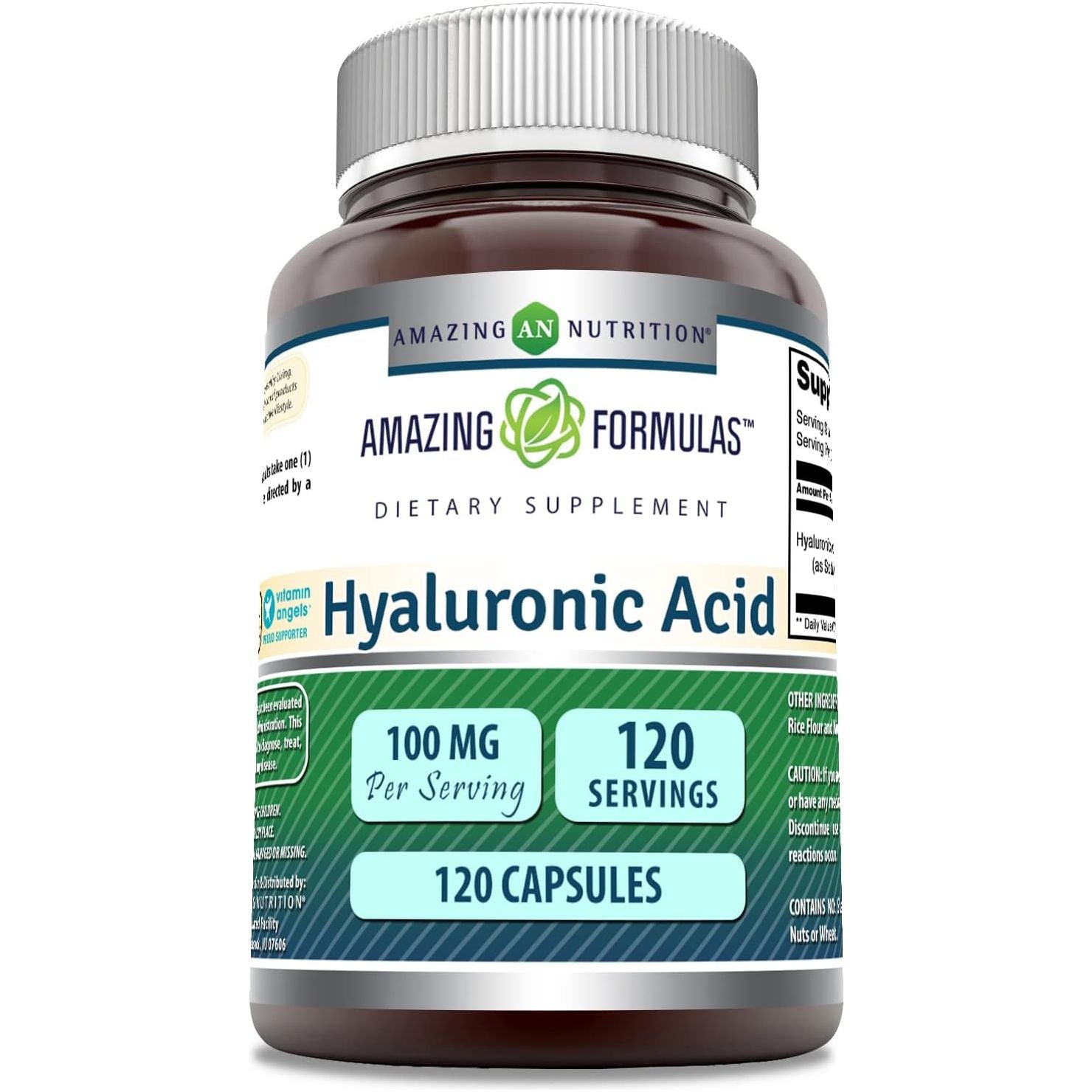 Amazing Formulas Hyaluronic Acid 100 Mg Capsules Supplement (1 Pack, 120 Count)