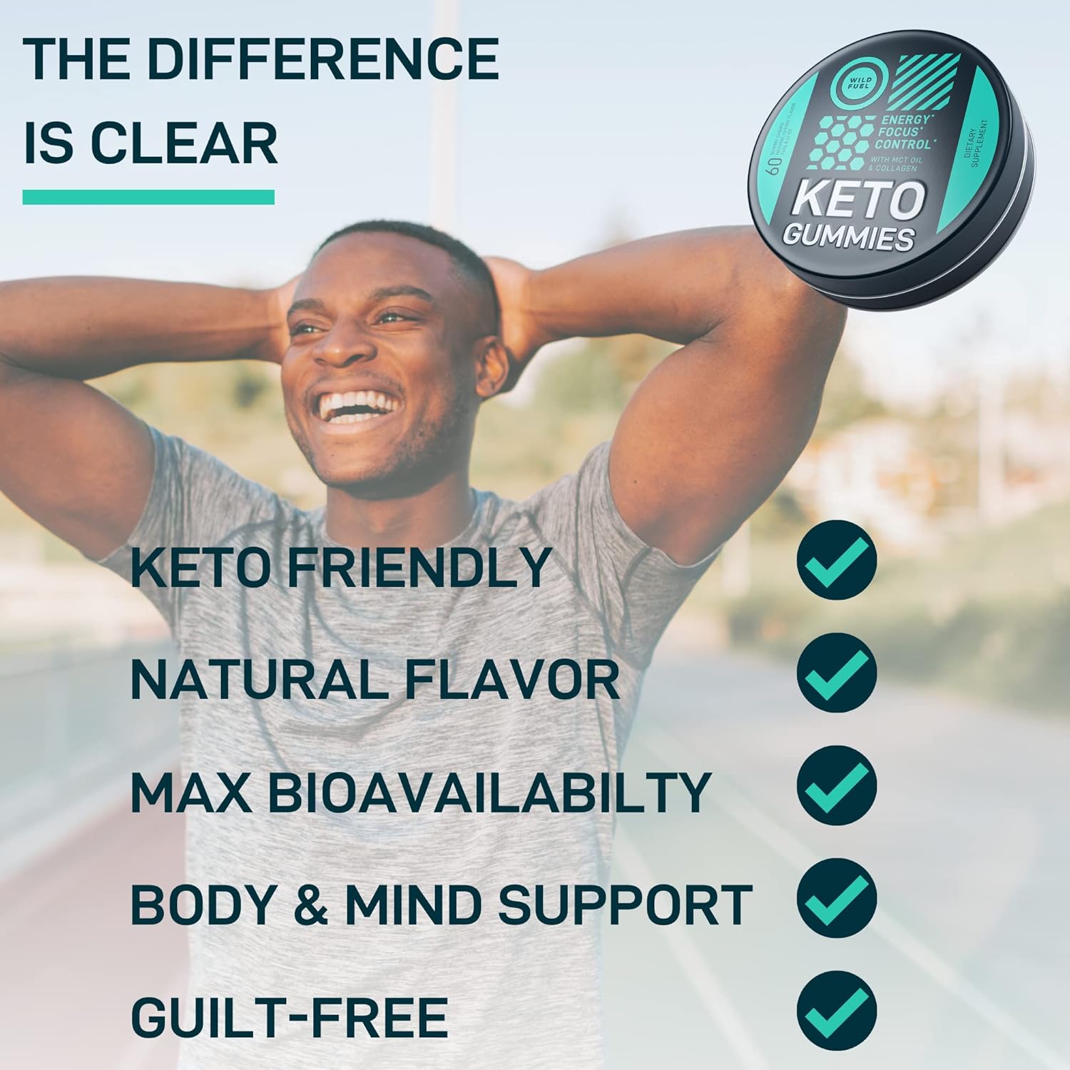 Keto Candy MCT Oil Keto Gummies with Collagen - Pre Workout Keto Gummy Energy Chews -60 Chewables