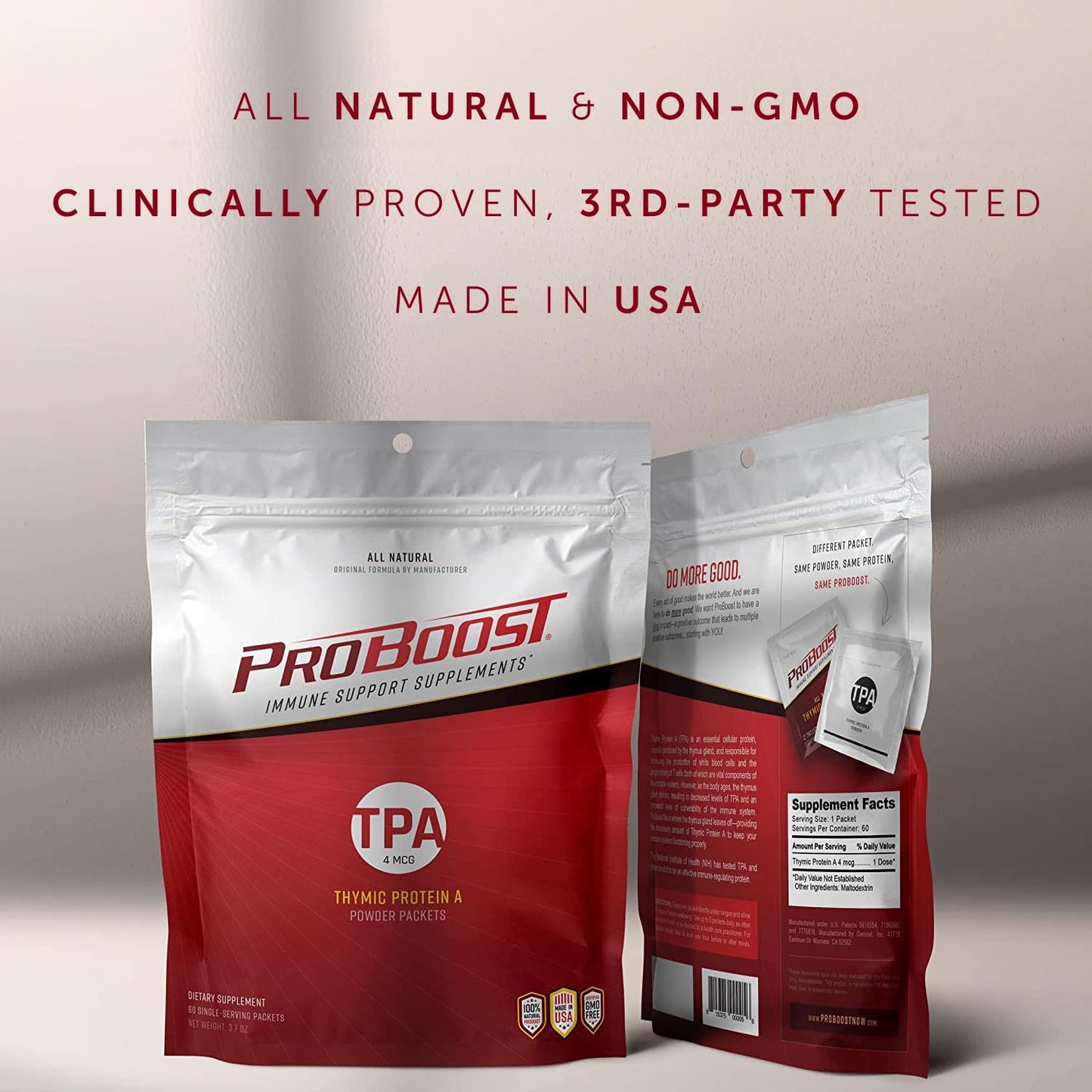4 Mcg Thymic Protein a (TPA) Powder - Immune Regulation and Support Supplement - 60 Packets