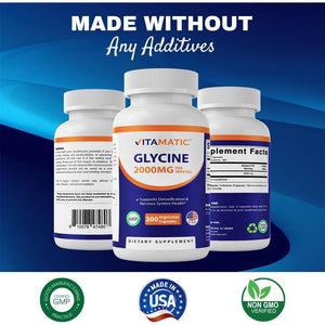 Vitamatic Glycine Supplement, 2000Mg per Serving, 300 Count