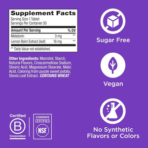 OLLY Sleep Fast Dissolves 3Mg Melatonin Strawberry Flavor 30 Day Supply - 30 Count