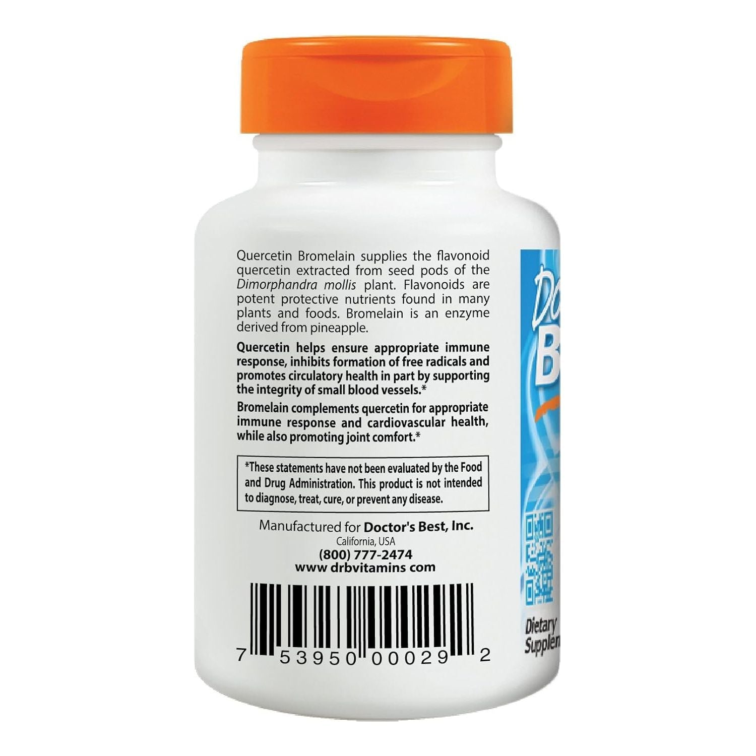 Doctor'S Best Quercetin Bromelain, Immunity Support Capsule, Heart, Joint & Healthy Respiratory System, 180 Capsules