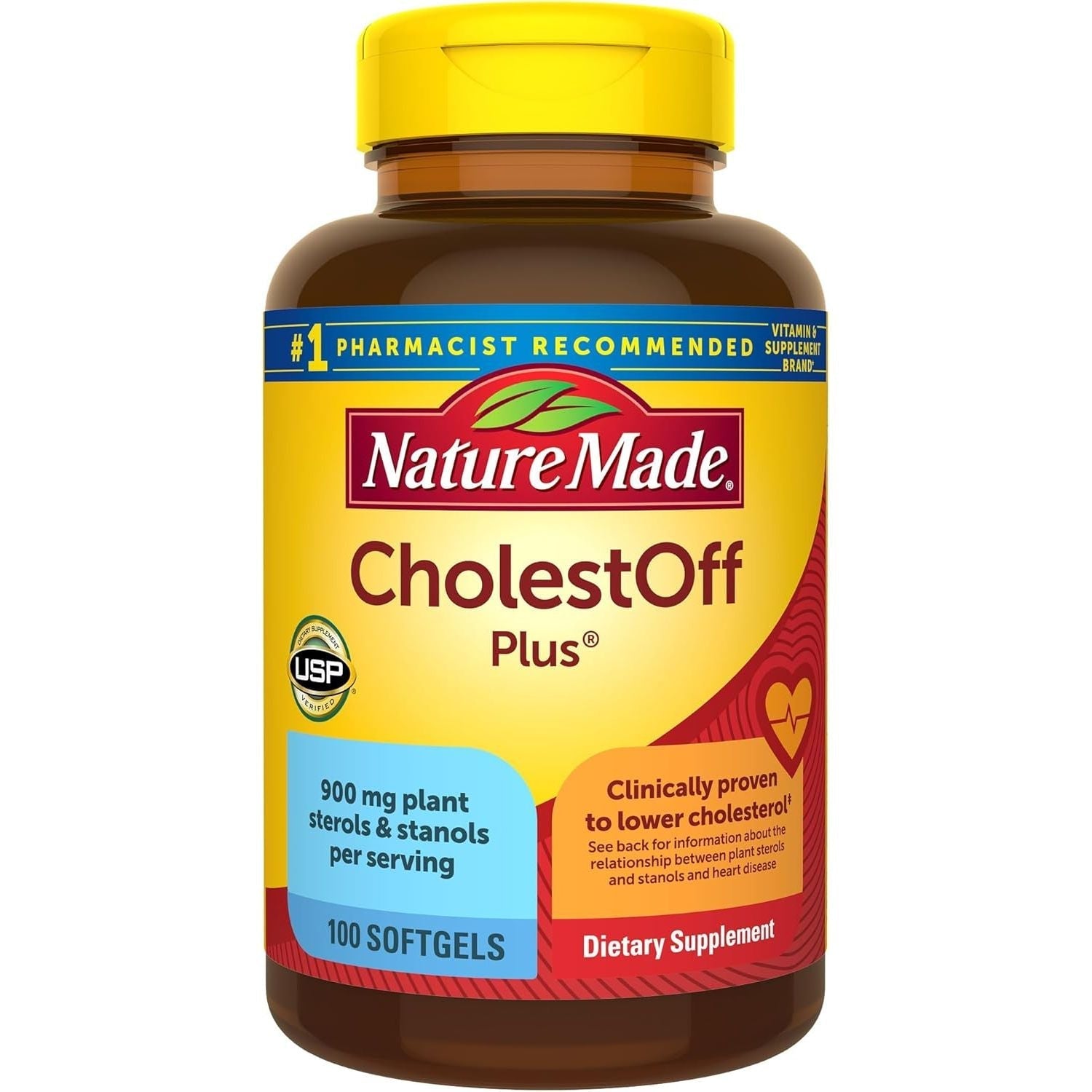 Nature Made Cholestoff Plus, Dietary Supplement for Heart Health Support, 100 Softgels, 25 Day Supply