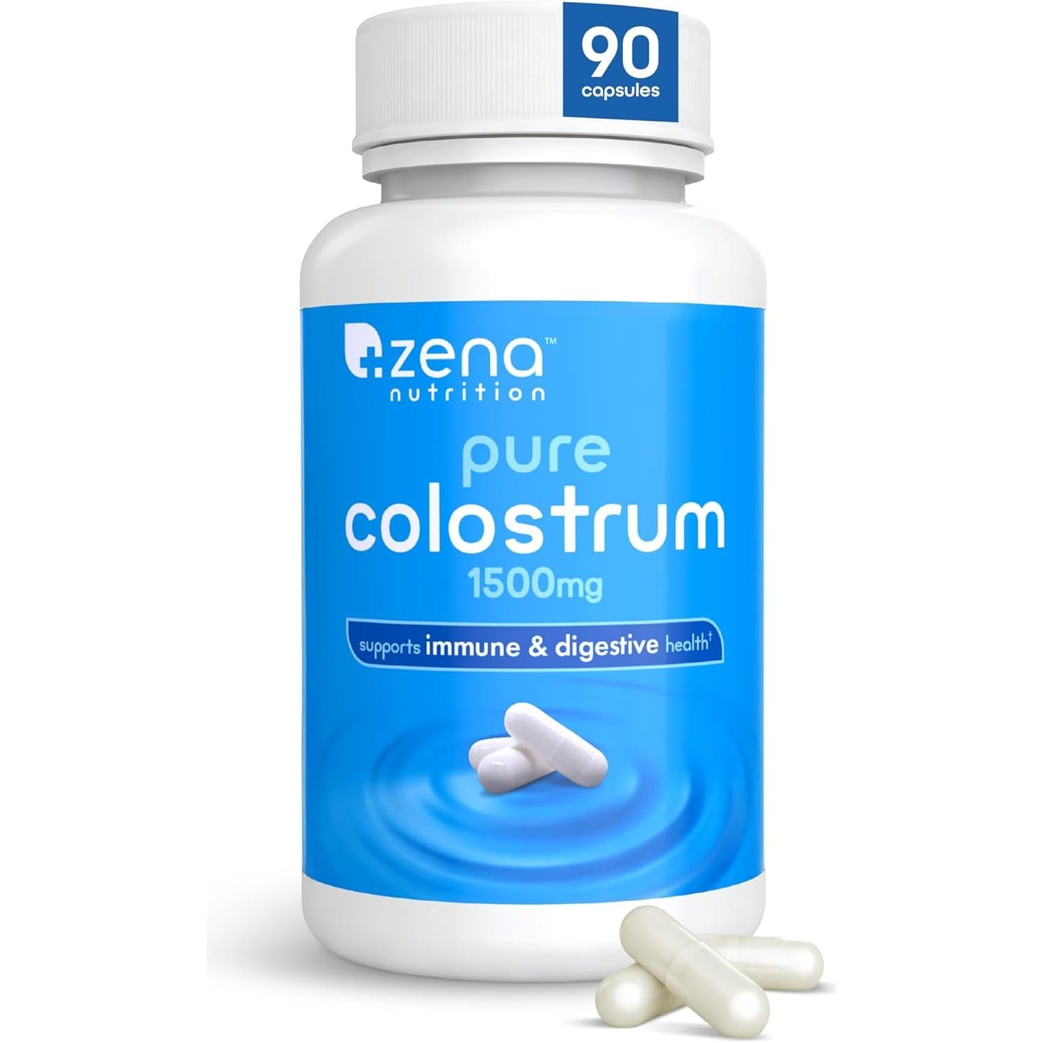 Zena Nutrition Bovine Colostrum Capsules Supplement for Gut Health, Immune & Digestive Support 90 Capsules