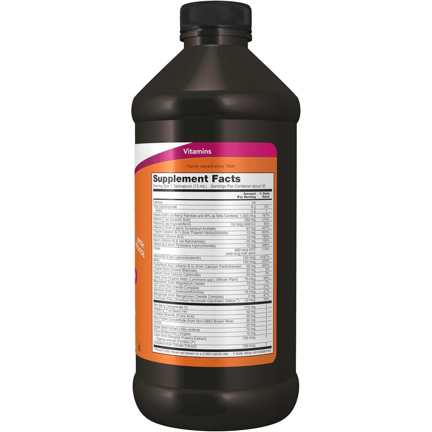 NOW Foods Supplements, Liquid Multi, Fast Absorption, Liquid Vitamin & Mineral, Wild Berry Flavor, 16-Ounce