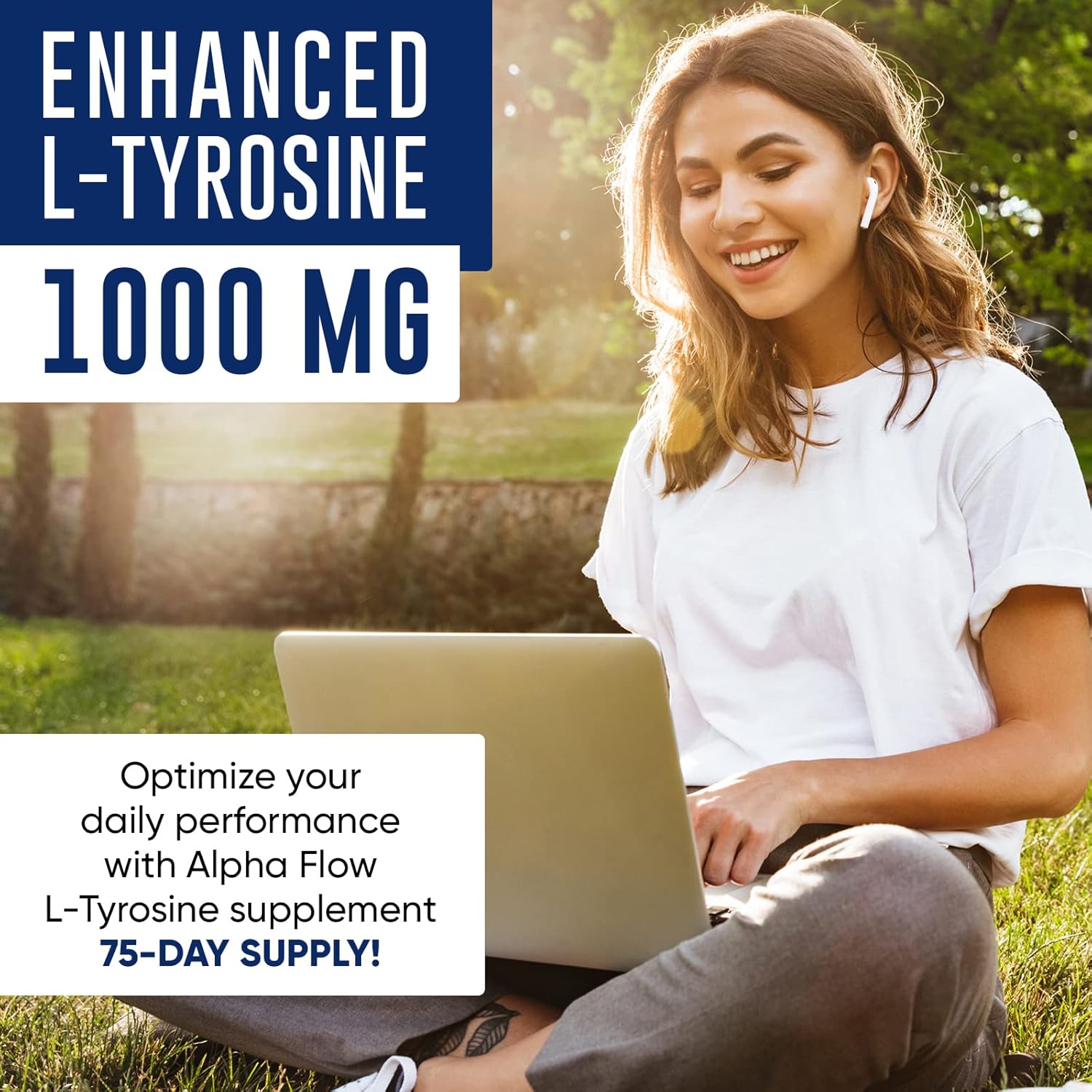L Tyrosine 1000MG Capsules - All-Natural L- Tyrosine Supplement for Focus & Energy Boost 150 Caps -500MG