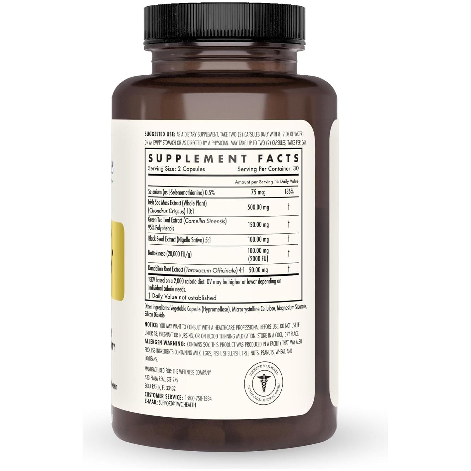 The Wellness Company Spike Support | with Nattokinase, a Proteolytic Enzyme for Fibrinolytic (Anti-Clotting) 60 Count