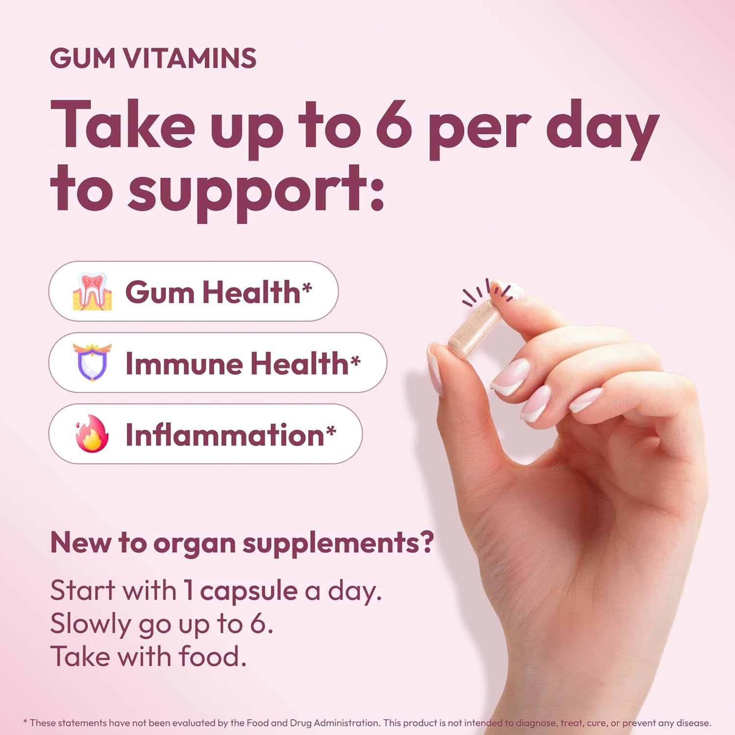 Gum Restore Supports Gum Repair for Receding Gums Treatment - Made in USA, 180 Capsules