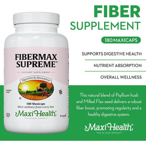 Maxi Health Maxi Fiber Kosher Daily Supplement 1500 Mg Fiber Capsules 180 Count