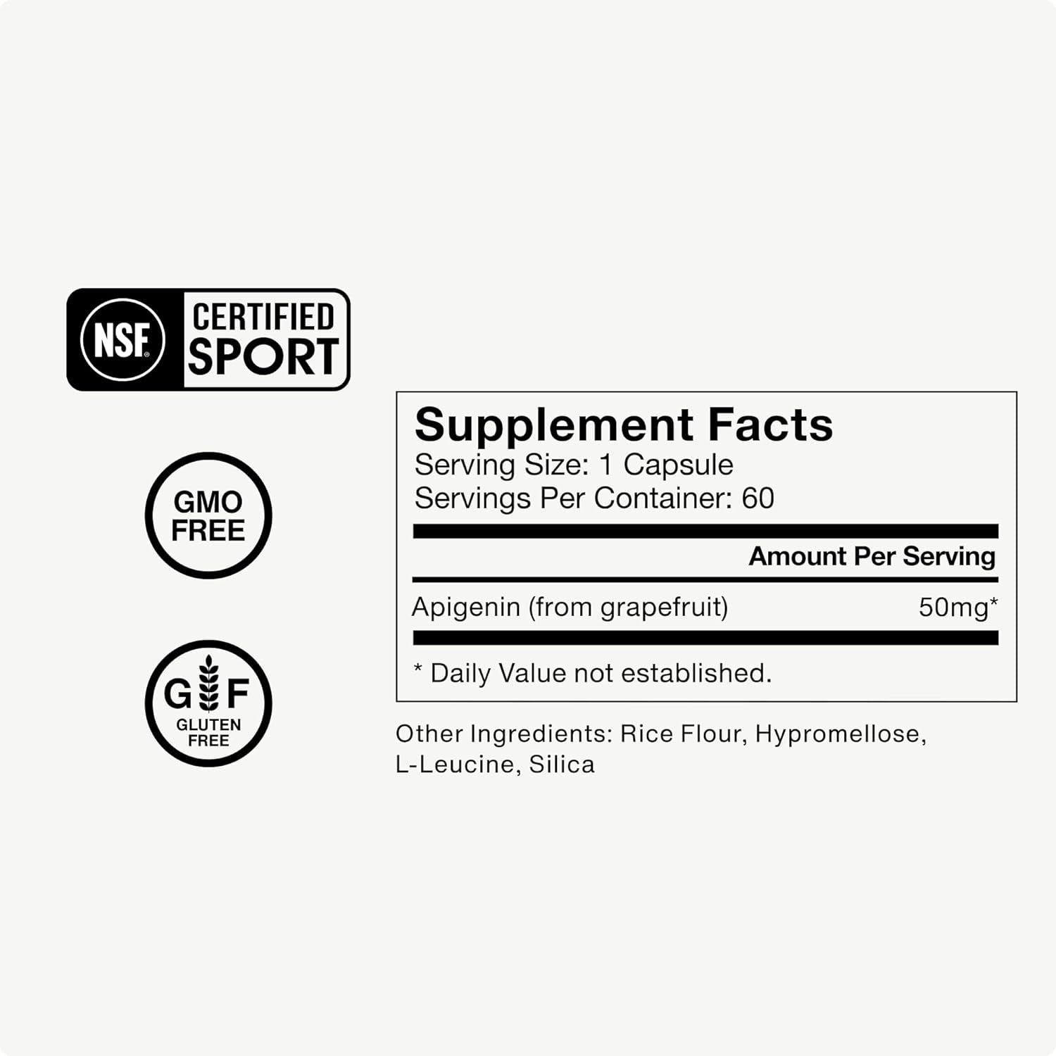 Momentous Apigenin Supplement - 50Mg per Capsule 60 Count