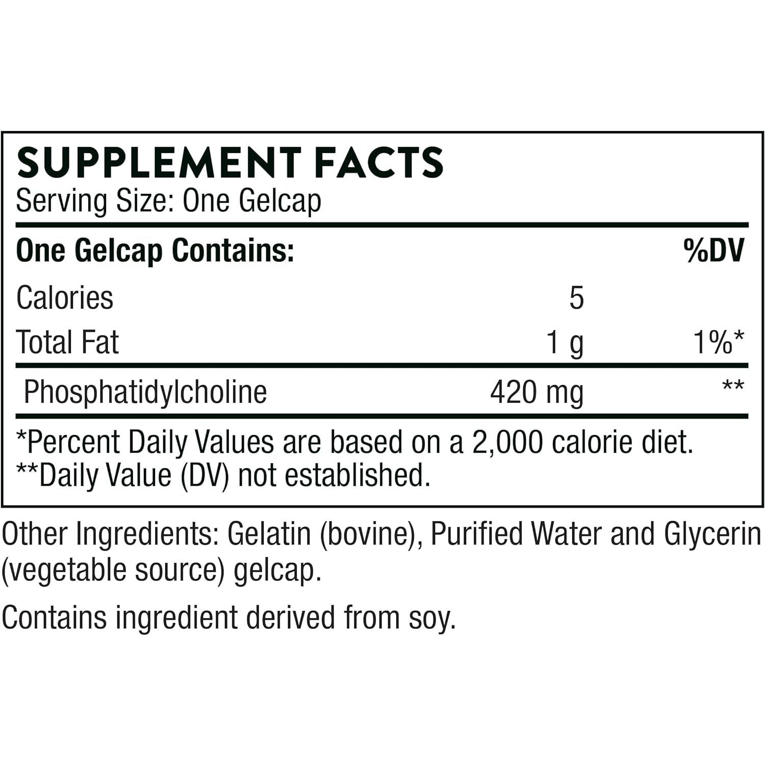 THORNE Phosphatidyl Choline - Phospholipid Complex for Cell Membrane Support - 60 Gelcaps