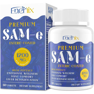 1200 MG SAM E Supplement for Brain, Mood, Joint, and Liver, 60 Tablets, Vegan