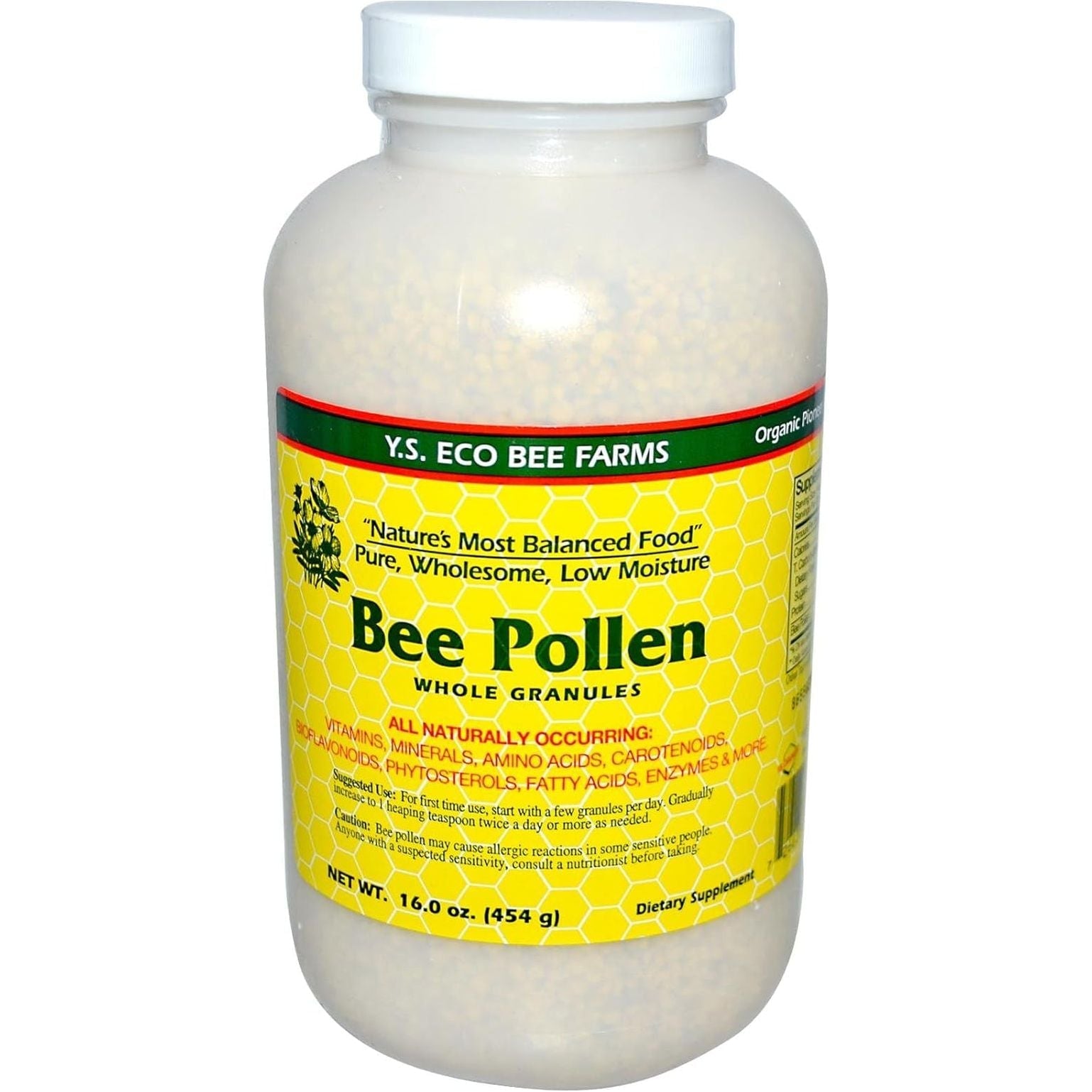 Bee Pollen - Low Moisture Whole Granulars YS Eco Bee Farms 16 Oz Granular