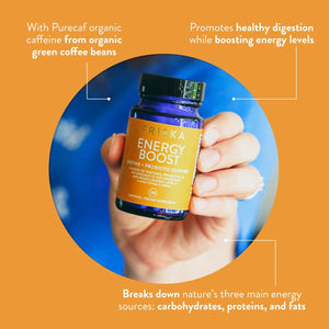 FRISKA Energy Boost Enzyme and Probiotics Supplement, Promotes Better Digestion and Energy 30 Capsules