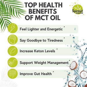 Keto MCT Oil Softgels Premium C8 & C10 Blend for Sustained Energy and Weight Management, 90 Softgels/1000Mg