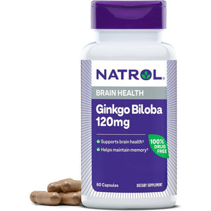 Natrol Brain Health Ginkgo Biloba 120Mg, for Brain Health and Memory Support, 60 Capsules