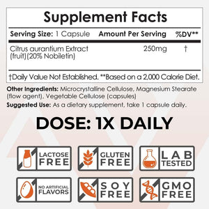 Nootropics Depot Nobiletin Capsules | 250Mg | May Help Suppot Cognitive & Metabolic Function 30 Count