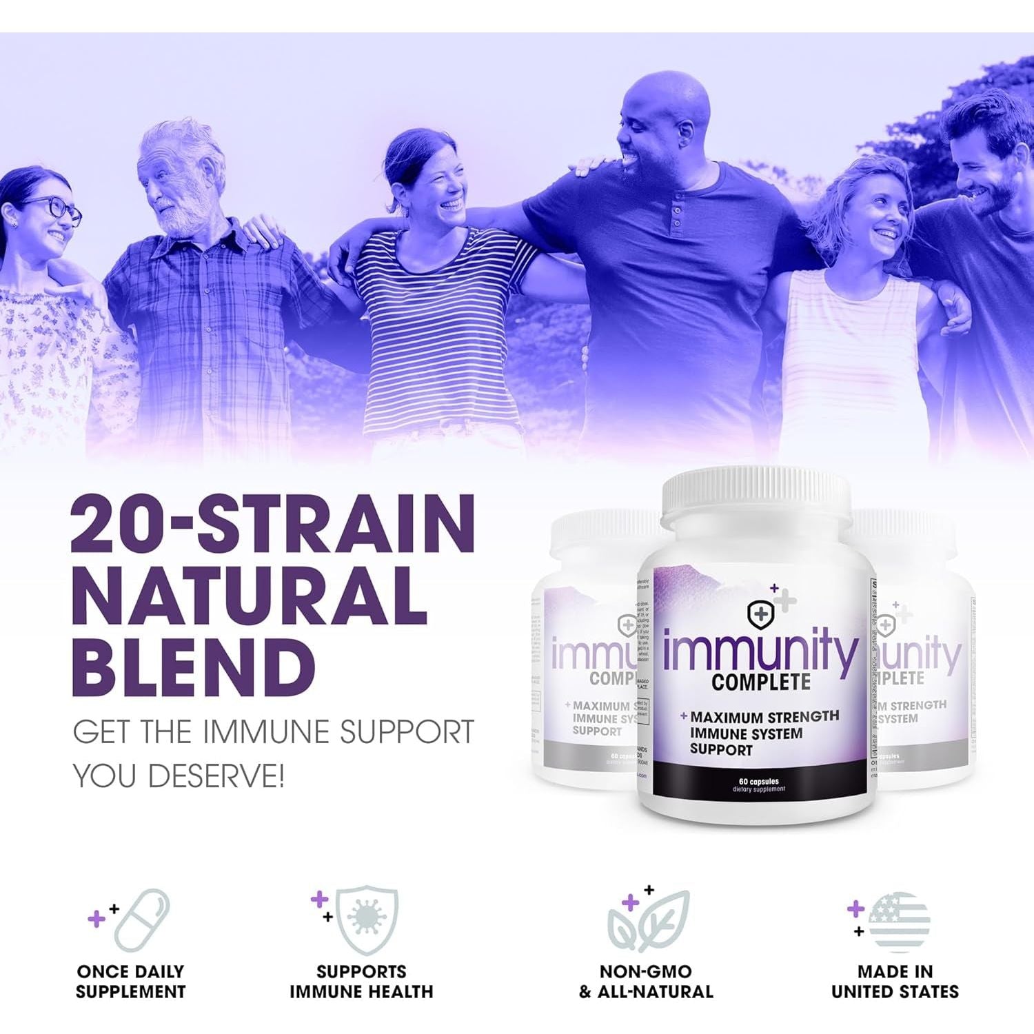 Immunity Complete - 20-In-1 Immune System Booster Formula 60Count