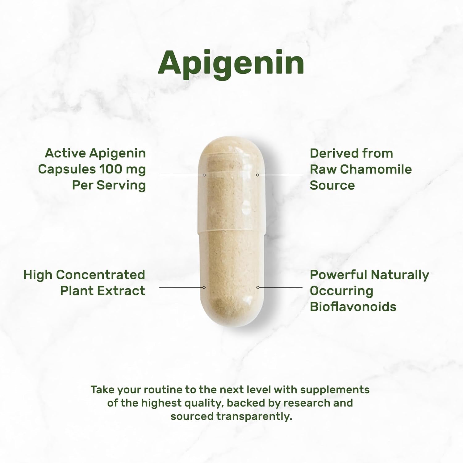 Apigenin, 100Mg per Serving, 240 Capsules – Sleep & Relaxation Supplement – Non-Gmo