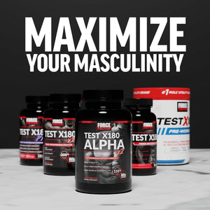 FORCE FACTOR Test X180 Alpha V2 T-Support for Men to Help Build Strength, Boost Nitric Oxide, and Support Daily Performance, 120 Tablets