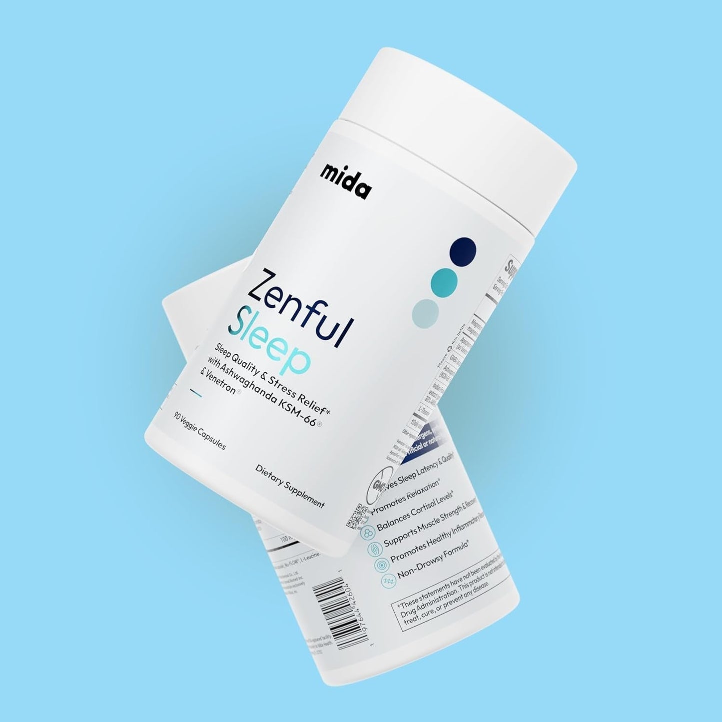 Zenful Sleep Supplement - Promotes Relaxation & Sleep Quality | 30 Servings (90 Capsules)